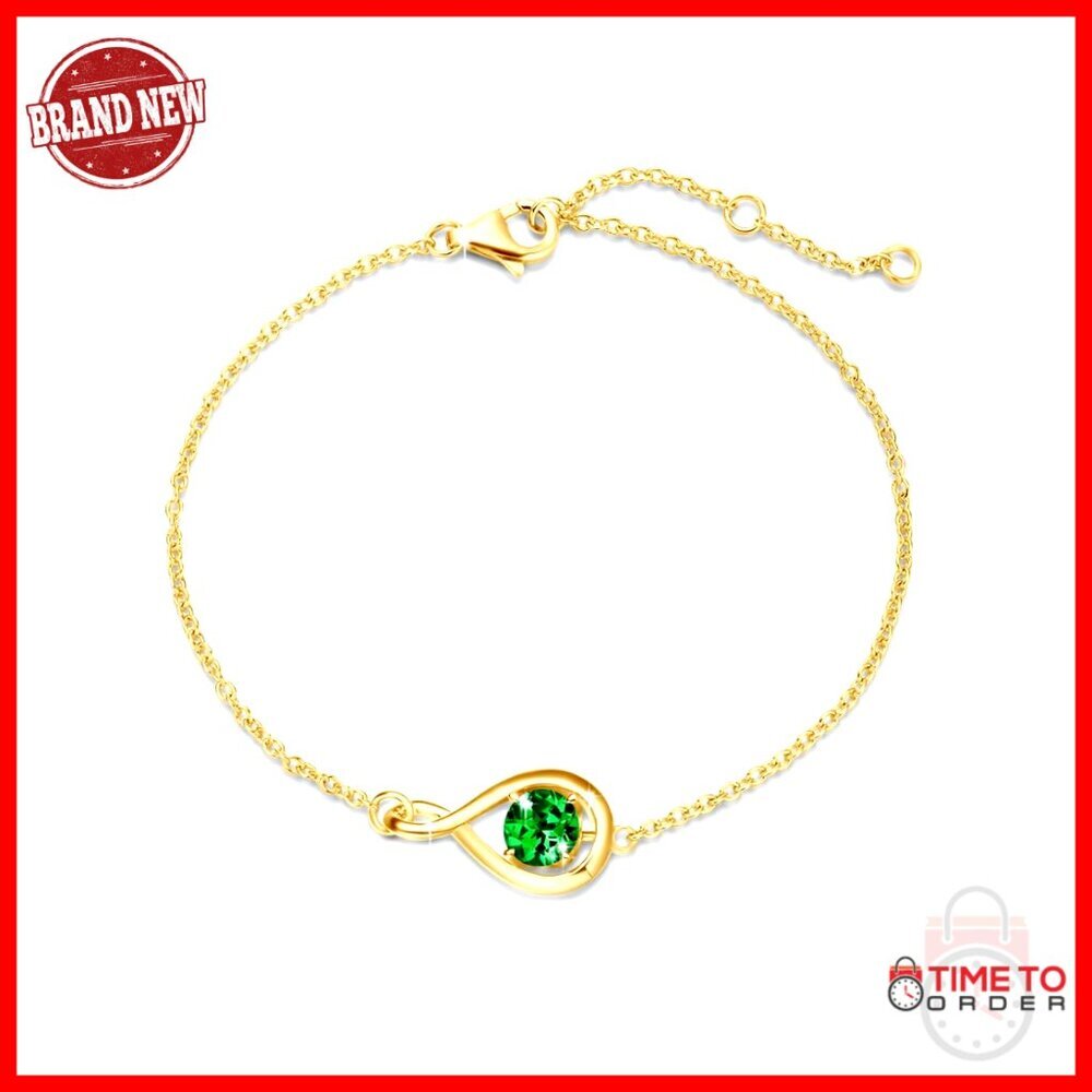 Sterling Silver Infinity Birthstone Bracelet Elegant Fine Jewelry Gift